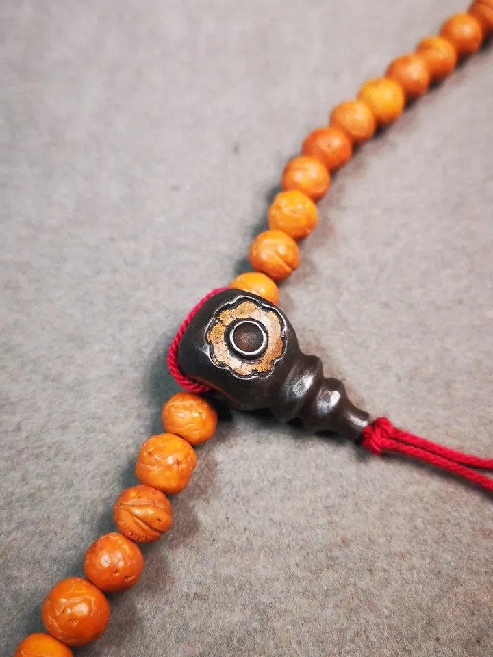 Gandhanra Tibetan Cold Iron Guru Bead,Big Size T-drilled 3-Hole Prayer Bead,Mala Bead,Connector Bead for Buddhist Bead Accessories