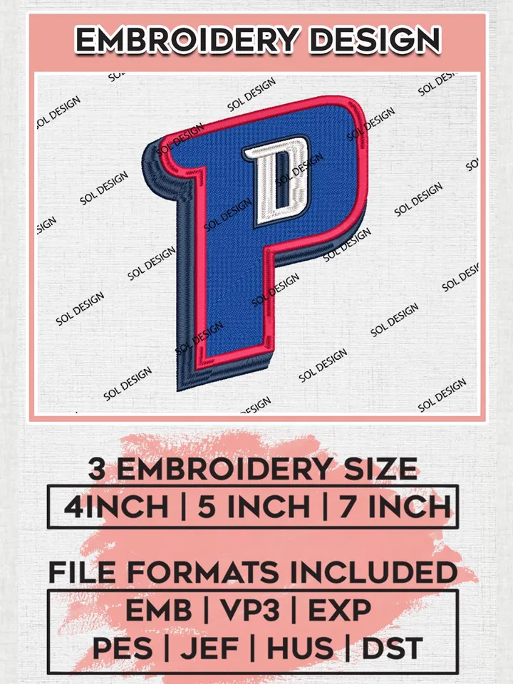 NBA Detroit Pistons Machine Embroidery Designs, Detroit Pistons Embroidery Designs, NBA Pistons Embroidery Files, NBA Logo Machine Embroidery, NBA Embroidery Design, Digital Download
