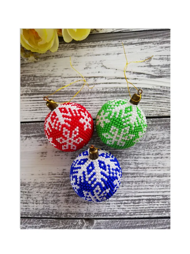 Christmas Balls Set Beaded Balls on the Christmas tree Ball Christmas