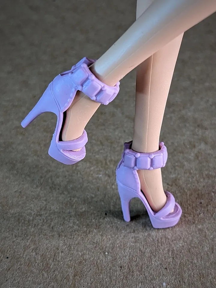 Purple heel sandals for 1/6 scale female dolls
