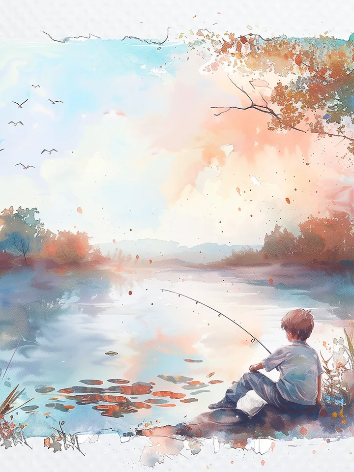 20 PNG Kid Fishing Clipart Bundle, Little Boy Fishing, Watercolor clipart for sublimation , Digital download, Paper craft, Junk Journal