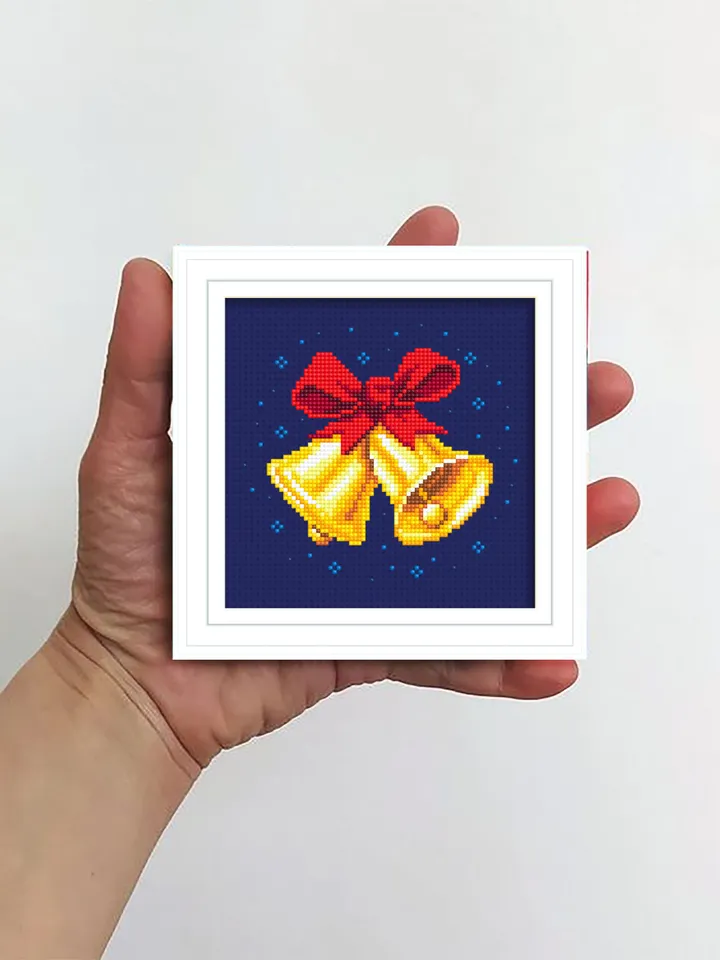 Christmas bells cross stitch pattern PDF download Christmas ornament cross stitch chart, Christmas pattern digital PDF, Jingle bells #N121