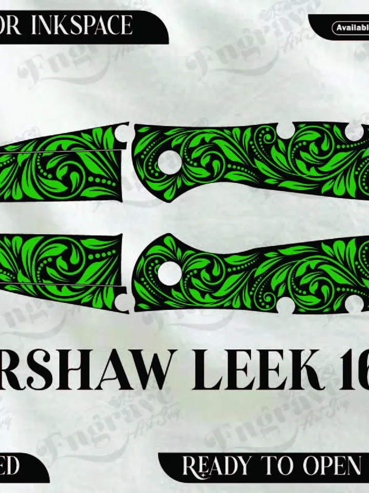 kershaw Leek 1660 Scrolling design,lasercut,laserengraving,fiberlaser,engravingfiles