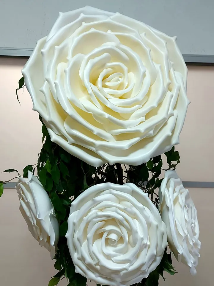 3D roses from isolon hanging for interior decoration 17 pcs