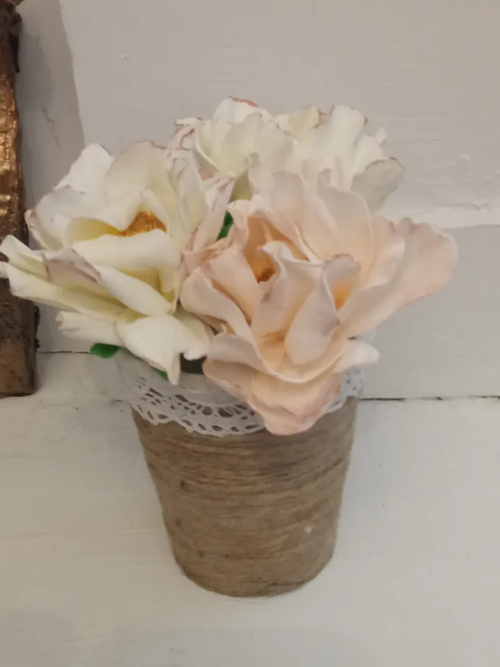 Delicate small bouquet in a jute pot. Gifts for her Mother's day gifts Home decor indoor