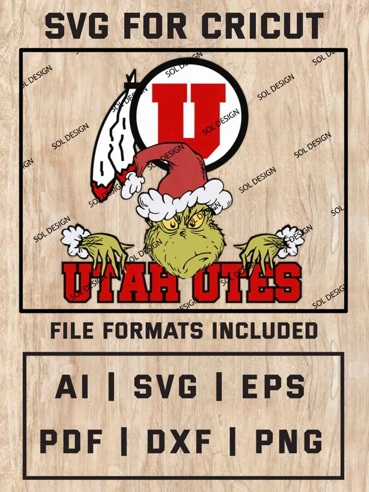 Grinch Utah Utes SVG, NCAA SVG Design, NCAA Utah Utes SVG, NCAA Utes Cricut, Christmas Svg, Grinch svg, Digital Download