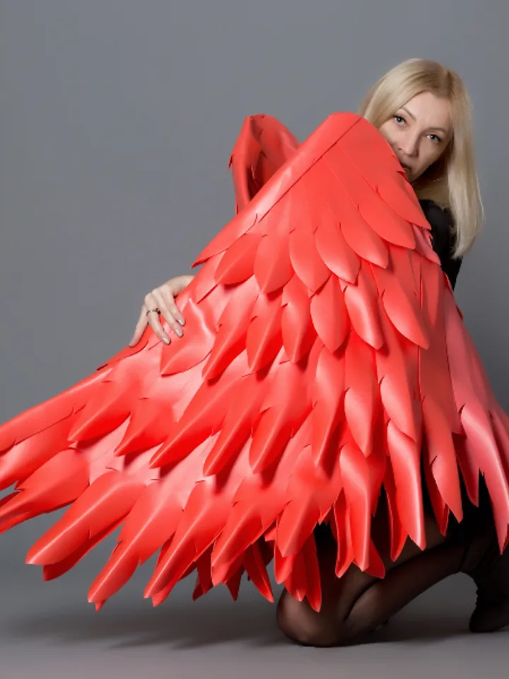 Christmas day costume, red angel wings, cosplay sexy, Valentines day gift, birthday party photo