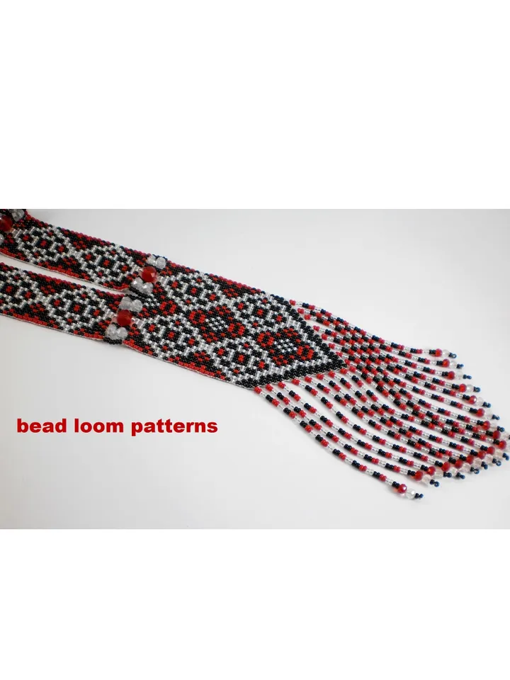 Bead loom patterns, schemes for a Gerdan-Split-Loom Necklace, Beading Loom only Pattern, Instant Download, PDF