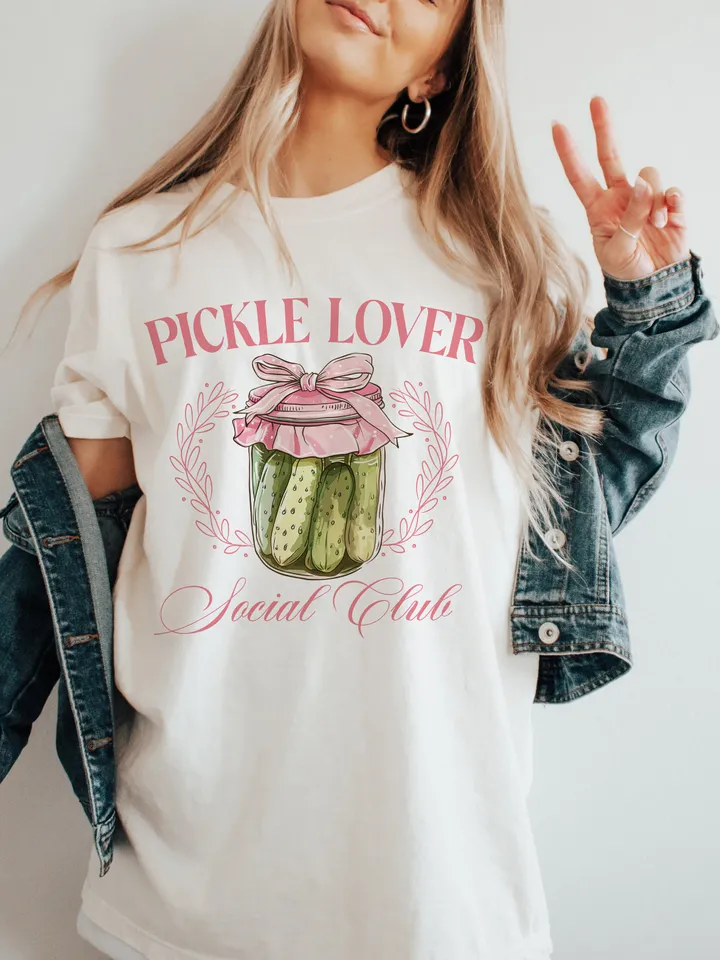 Pickle Lover Social Club PNG, pickle png, pickle slut png design Coquette pickle png Coquette clipart design, coquette pink bow soft girl
