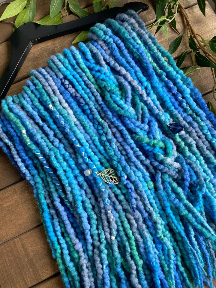 Turquoise blue Wool Double Ended dreads β¨