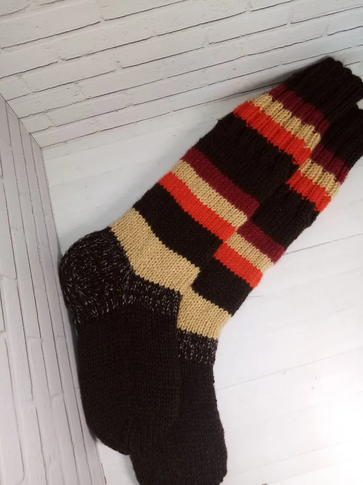 Warming Knee Socks Knitted Handmade