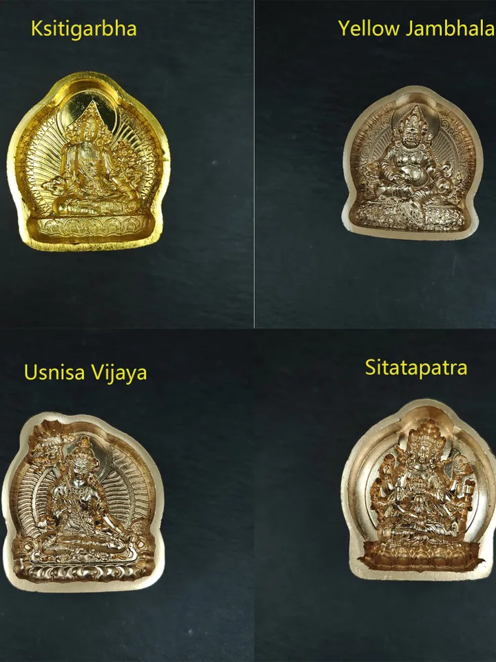 Authentic Tibetan Tsa Tsa Molds - 13 Types Mini Buddha Statue Clay Molds, Brass Molds for DIY Sacred Art, Decoration, and Spiritual Practice