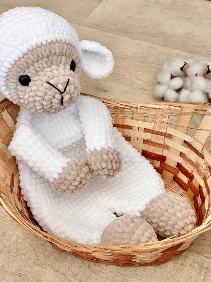 Crochet sheep snuggler pattern Amigurumi lamb pattern Crochet cuddle sheep pattern