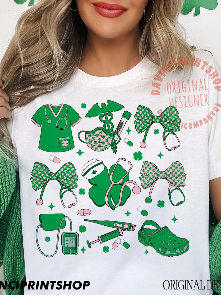 St. Patricks day nurse png, St.Patricks Day Nurse Coquette Png, Nurse St.patricks Day shirt design, Nurse png, St.patricks png, Shamrock png