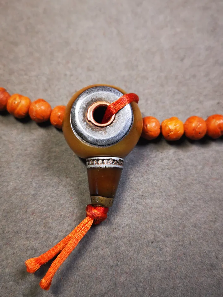 Gandhanra Tibetan Yak Bone Carved Guru Bead,T-drilled 3-Hole Prayer Bead,Mala Bead,Connector Bead for Buddhist Bead Accessories