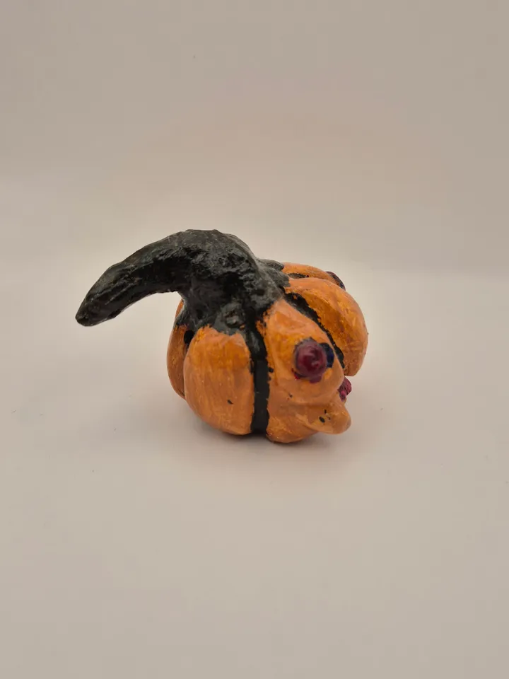 Pumpkin "The Kidnapper" made of polymer clay