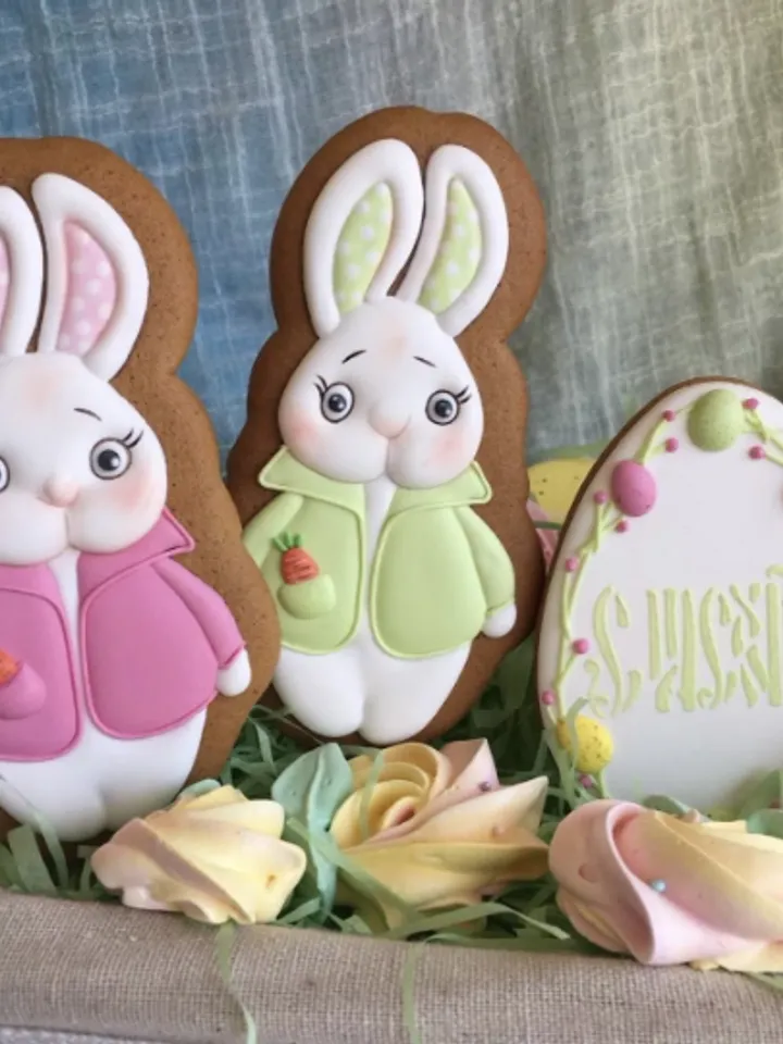 Bunny for Easter cookie cutter Custom stamp for cake topper gingerbread decor cutters sugar cookies polimer clay