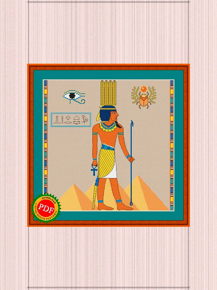Anhur Cross Stitch Pattern | God Of War | Egyptian God | Onuris