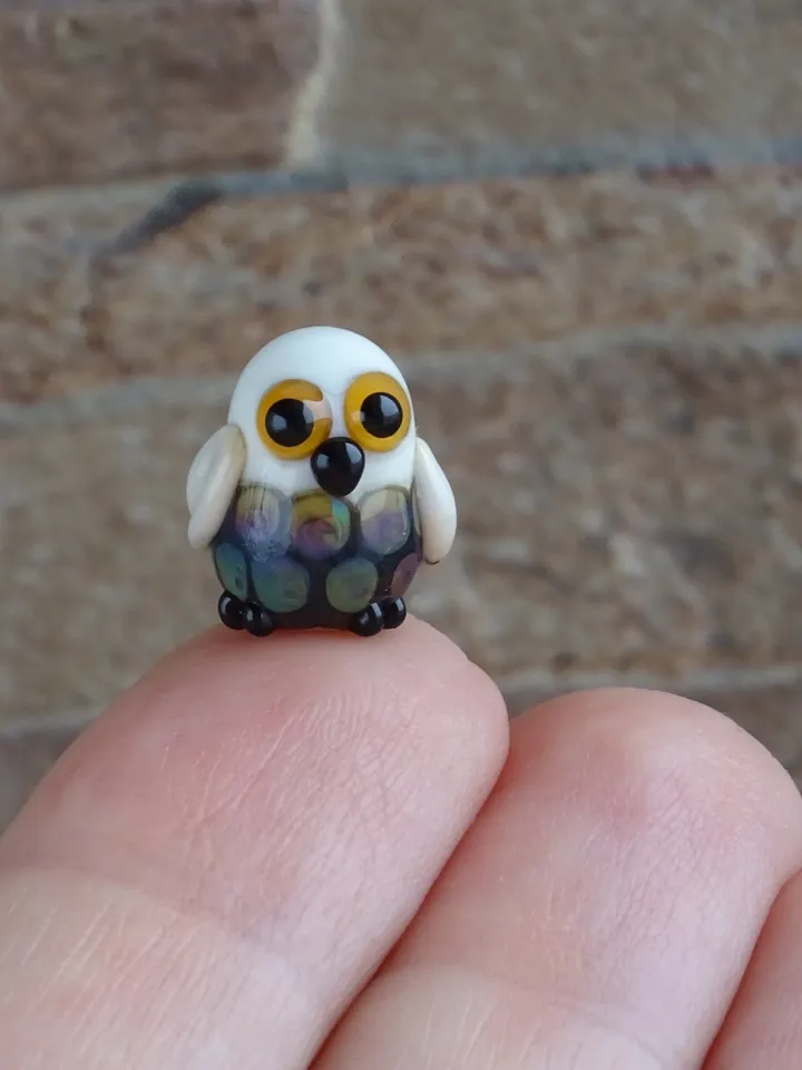 Glass figurines Miniature Owl figurine Tiny owl glass owl gifts graduation gifts Tiny glass animals terrarium figurines Animal figurines