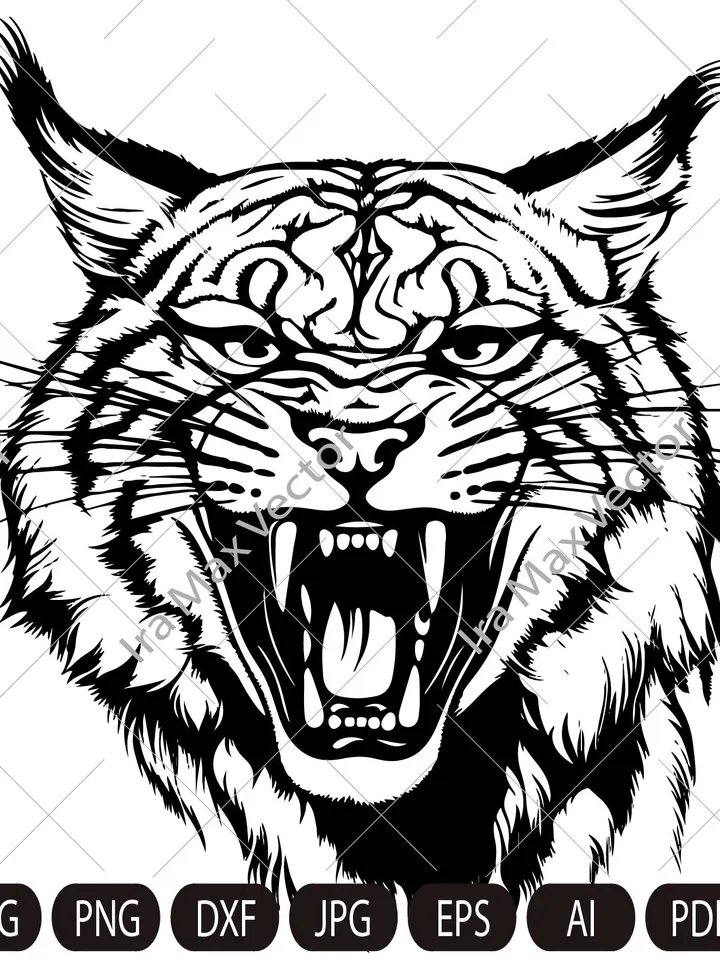 Lynx Svg, Angry lynx svg, Lynx Clipart, Lynx Png, Lynx Head, Lynx Cut Files , Lynx Silhouette, Wild Cat Silhouette,Lynx printable