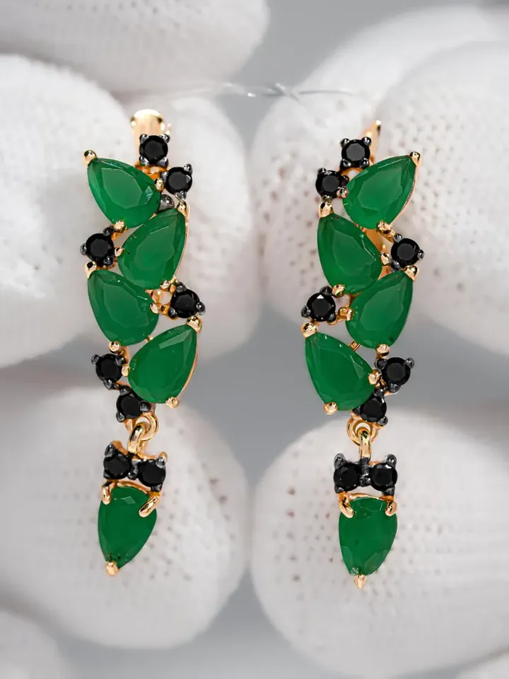 Earrings jewelry Silver gold plated 925 assay value with agate