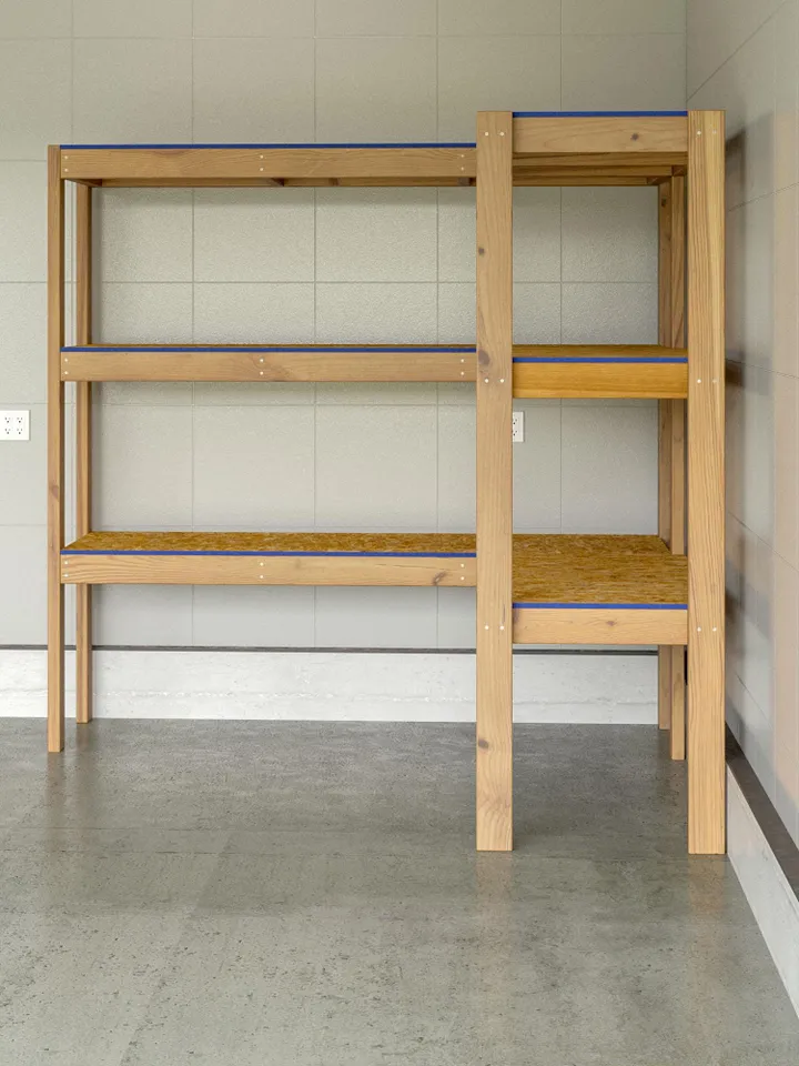 DIY L-Shaped Garage Shelf Plans, PDF