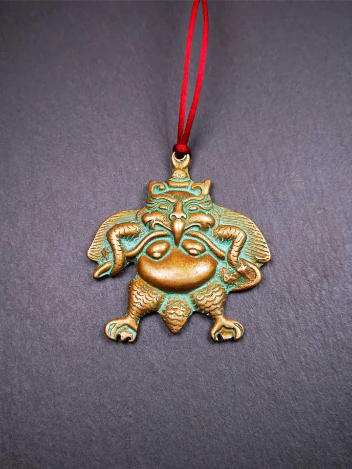 Gandhanra Antique Tibetan Buddhist Amulet,Garuda,Garula,Suparna,Golden-winged Bird Pendant,Made of Copper,2.28"
