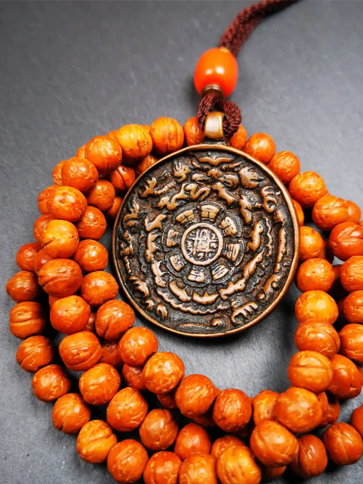 Gandhanra Acient Tibetan Buddhist Amulet,Melong Mirror,Calendar Badge,SIPAHO(srid pa ho),Made of Copper,1.7&quot;