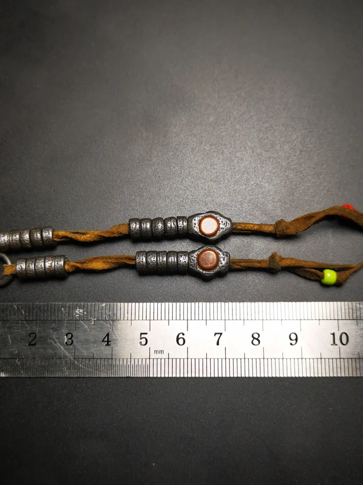 Gandhanra Handmade Tibetan Buddhist Mala Counters,Prayer Bead Counters,Made of Cold Iron,Copper Inlaid