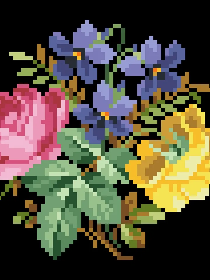 Antique Cross Stitch Pattern Mini Antique Bouquet Digital Download PDF