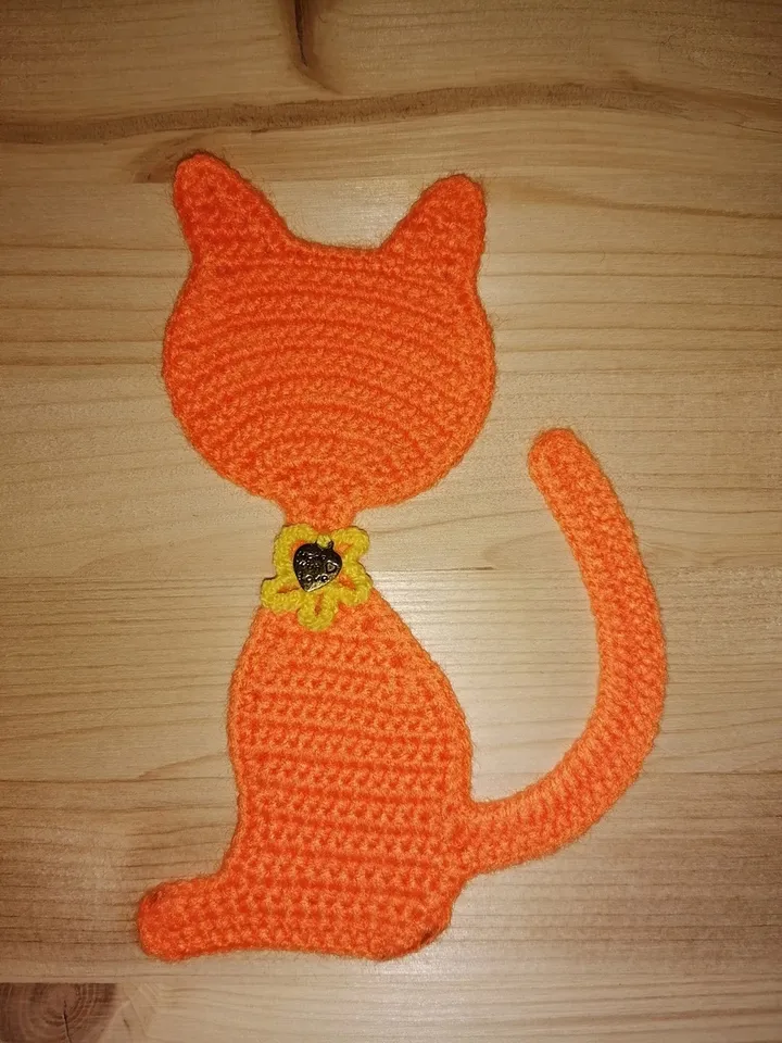 Crochet pattern applique (bookmark) Cat - digital pattern PDF