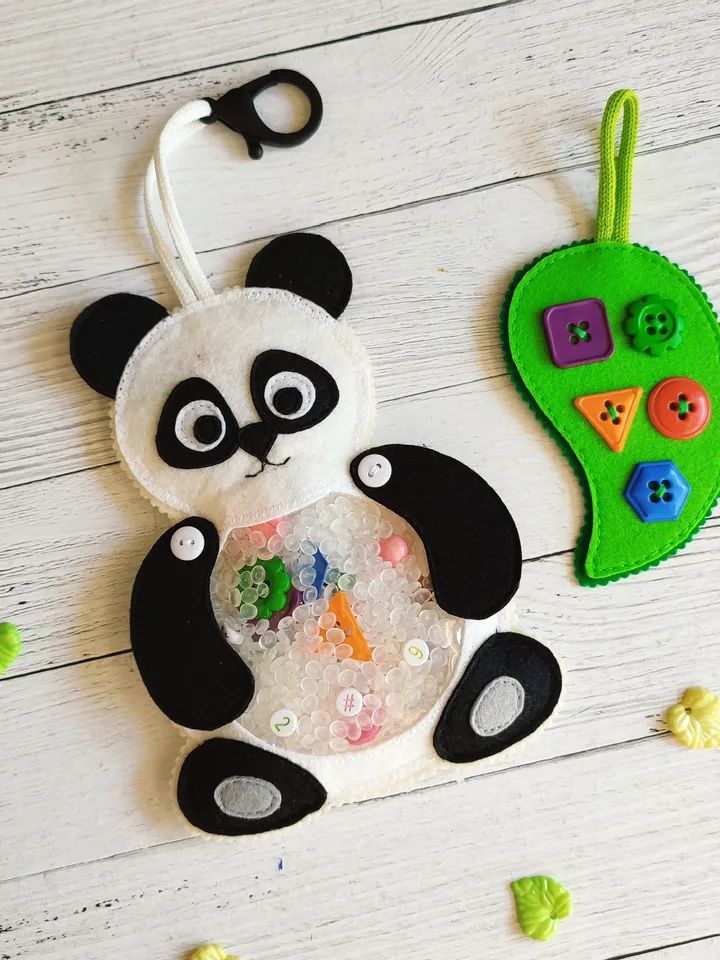 Panda I spy bag pattern & tutorial, I spy game felt pattern, Montessori travel toys, Autism sensory toys PDF, Felt Sewing pattern baby