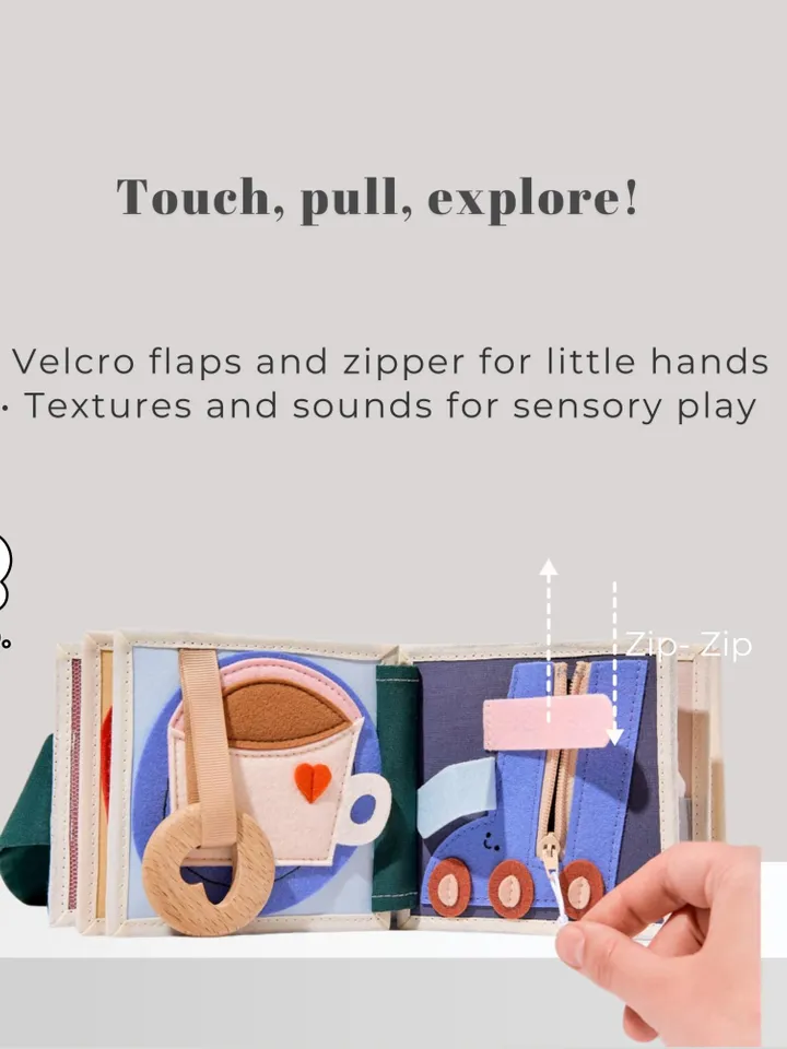 Sensory toys for babies Montessori quiet book travel busy book for baby 6 to 12 months One Silly Goose first birthday gift Kinderkrama