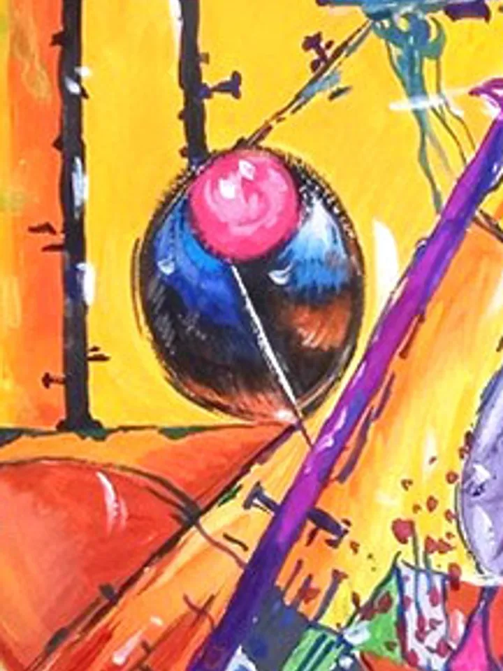 Kandinsky Style Painting Original Art Abstract Wall Art Above Sofa Art 13 by 13.5 Kandinsky Painting by TatianaArtShop