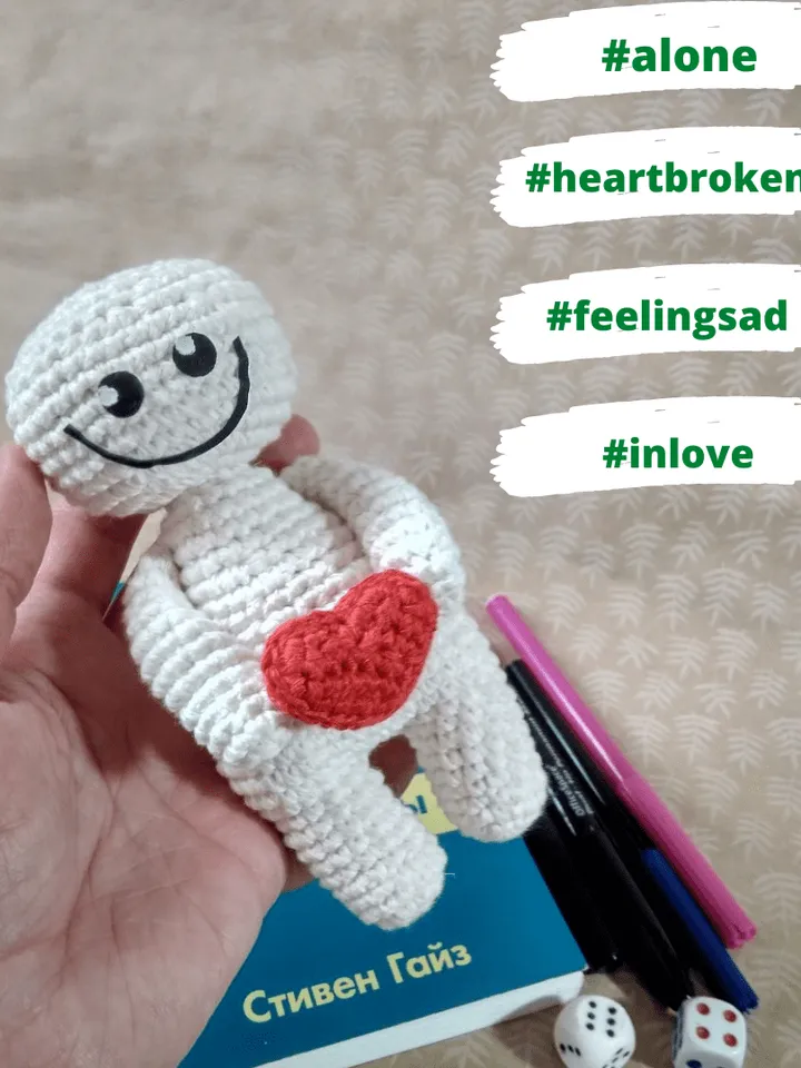 Joy doll with heart for Emotional health, mental health, to embrace your emotions