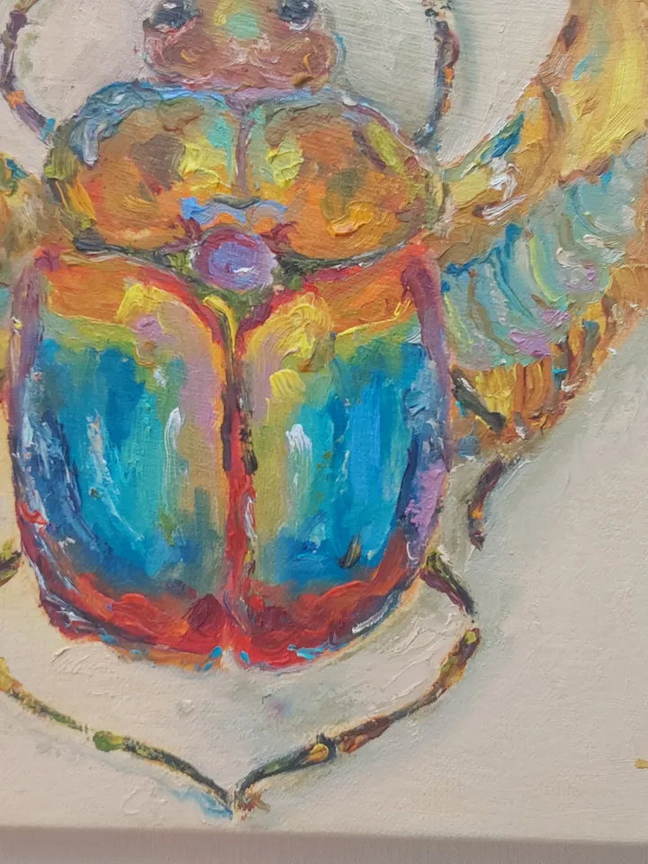 Oil painting on canvas "Scarab Beetle" 25x35cm (10x14inch) TO ORDER