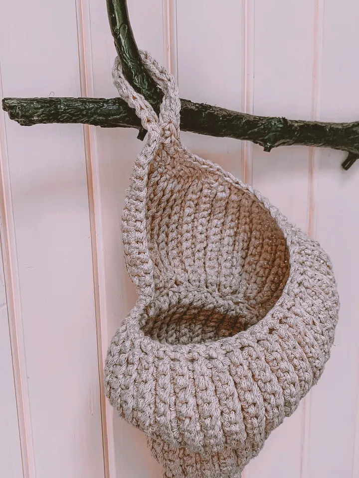 Basket shell, bathroom storage, cotton basket, crochet basket, wall hanging, cotton organiser, interior gift