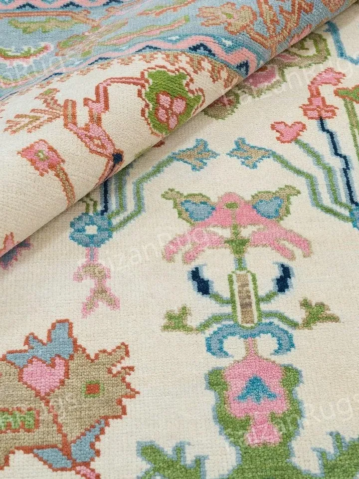 8x10 Antique Modern Oushak Rug Handmade 100% Wool Rug Pastel Area Rug Pastel Oushak Rugs for Living Bedroom Dining Office 8x10 9x12 10x14