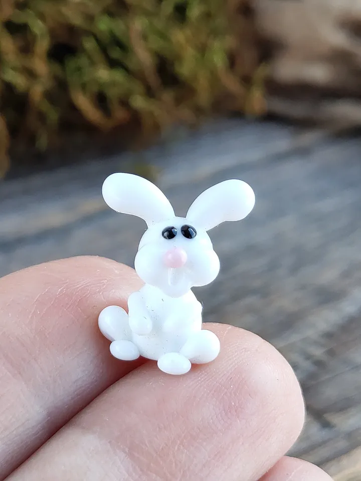 WHITE RABBIT FIGURINE Easter figurines Bunny ornament Easter Bunny decor Rabbit lover gift Rabbit statue Miniature dollhouse easter gifts