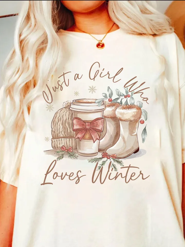 Just a Girl Who Loves Winter, Coquette Winter Basics Png, Retro Snowman Hot Cocoa ng, Winter Shirt Png, Christmas Girly Png, Cozy Winter Png