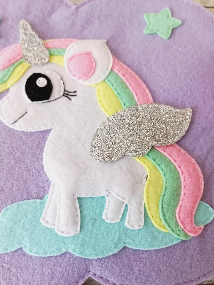 Unicorn tic tac toe game Pattern PDF, Felt tic tac toe board, Quiet book pattern, Felt sewing pattern ideas for baby 1, 2, 3 year old gift