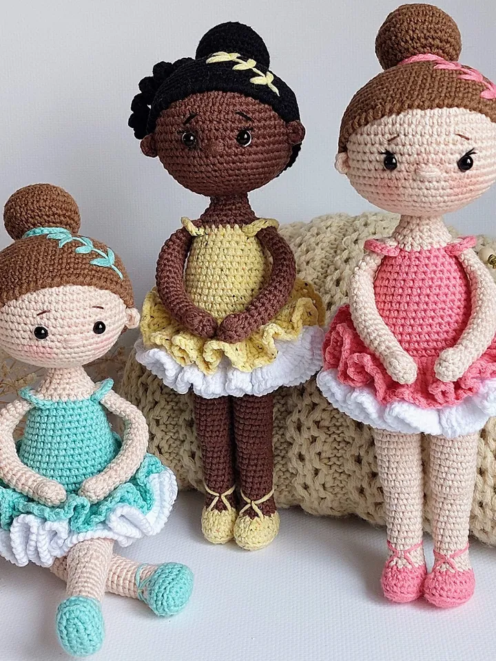 Crochet pattern of dolls in English. Crochet balerina doll. Pattern doll. Crochet pattern doll. Tutorial crochet doll