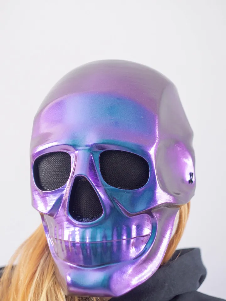 Human Skull Mask, Chameleon Skull Mask, Cosplay Mask, Horror Mask, Moriarty Mask for Halloween Photoshoot or Cosplay, chameleon color