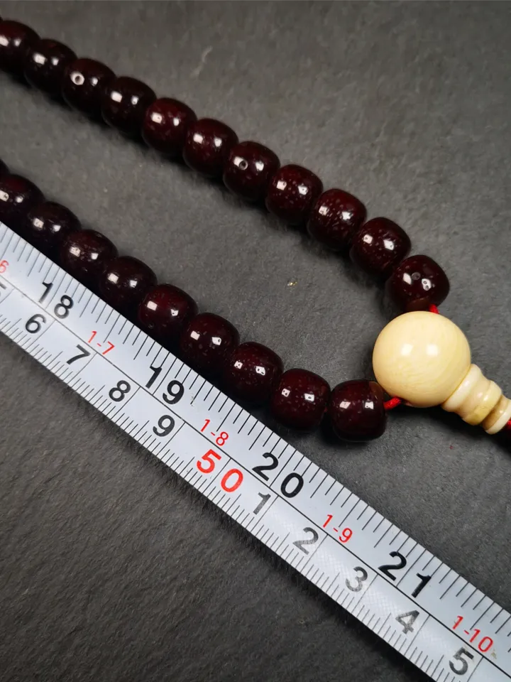 Gandhanra Large 108 10mm Lotus Seed Beads Mala,Barrel Shape Prayer Beads Necklace,Tibeatn Rosary Beads,40" Length