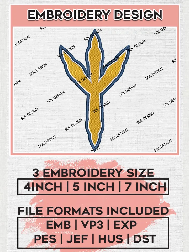 Chattanooga Mocs Team Footprint Logo Embroidery Design Files, NCAA Chattanooga Mocs Machine Embroidery, NCAA Teams, 3 sizes, NCAA Machine embroidery designs, Digital Download