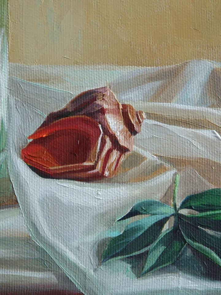 Painting Still life with white peonies