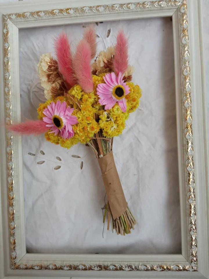 Bright Mini Bouquet. Dried Flower Compliment. Winter Bouquet Gift for Her Sweet Present