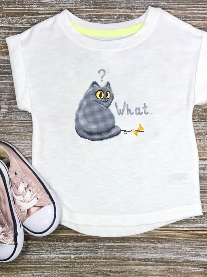 What? Cat cross stitch pattern PDF download Funny cat embroidery, Cute cat pattern digital PDF, Small cross stitch chart Cat lover gift #K26