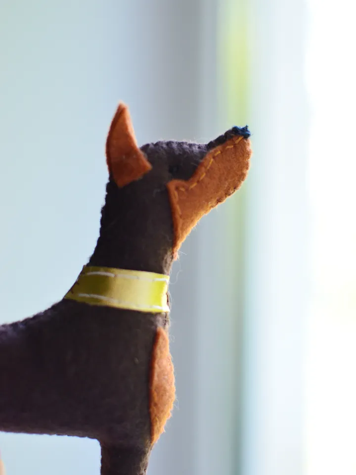 PDF Doberman felt ornament sewing pattern , DIY felt ornament, digital download