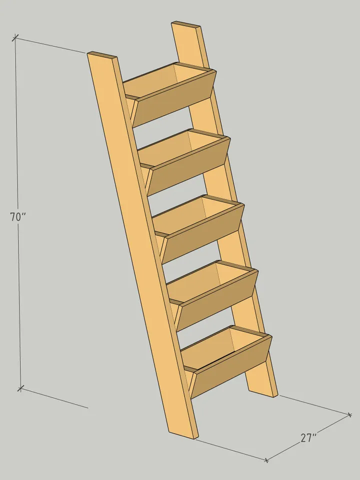 Vertical Tiered Ladder Garden Planter Plans, PDF, DIY